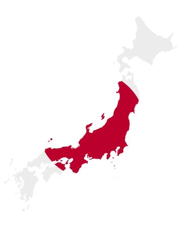 Flag in map of Japanのイラスト素材