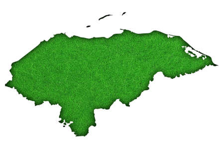 Map of Honduras on green feltの写真素材
