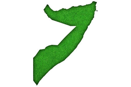 Map of Somalia on green feltの写真素材