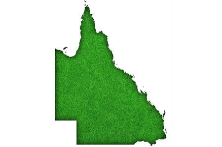 Map of Queensland on green feltの写真素材