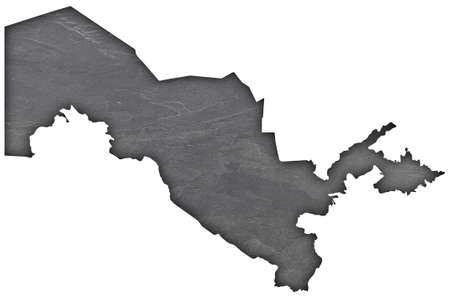 Map of Uzbekistan on dark slateの写真素材