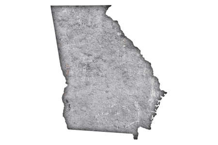 Map of Georgia on weathered concreteの写真素材