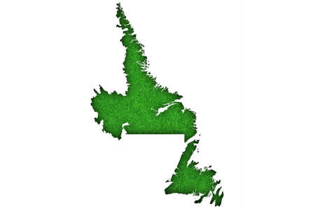 Map of Newfoundland and Labrador_on green feltの写真素材