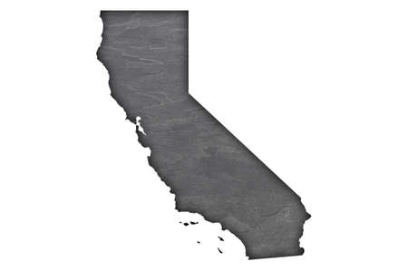 Map of California on dark slateの写真素材