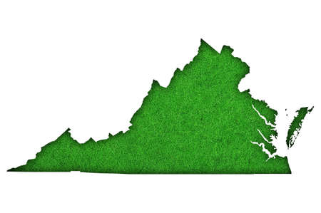 Map of Virginia on green feltの写真素材