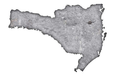 Map of Santa Catarina on weathered concreteの写真素材
