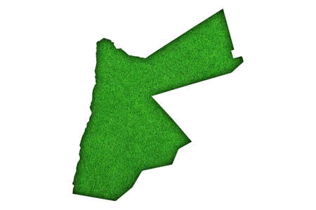 Map of Jordan on green feltの写真素材