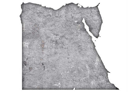 Map of Egypt on weathered concrete