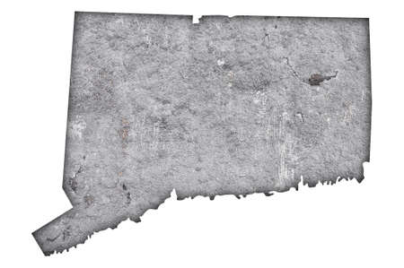 Map of Connecticut on weathered concreteの写真素材