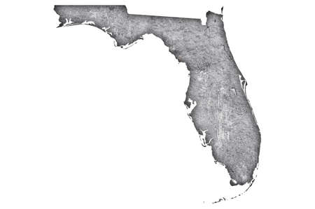 Map of Florida on weathered concreteの写真素材