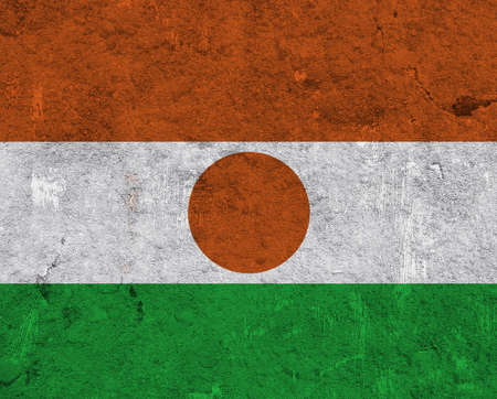 Flag of Niger on weathered concreteの写真素材