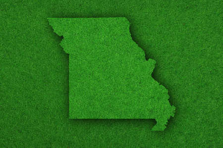 Map of Missouri on green feltの写真素材