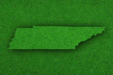 Map of Tennessee on green feltの写真素材