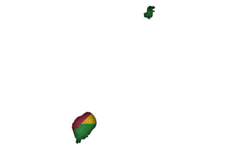 Map and flag of Sao Tome and Principe on weathered concreteの写真素材