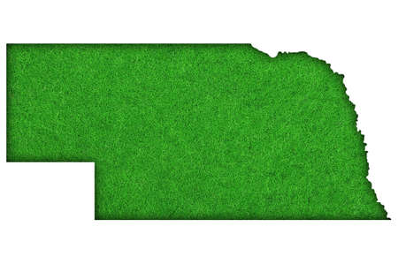 Map of Nebraska on green feltの写真素材