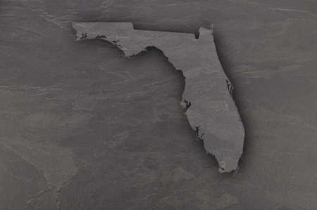 Map of Florida on dark slateの写真素材
