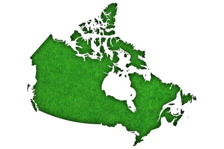 Map of Canada on green feltの写真素材