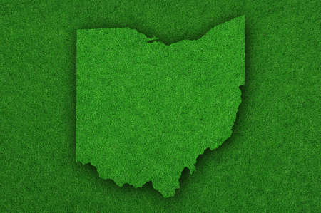 Map of Ohio on green feltの写真素材