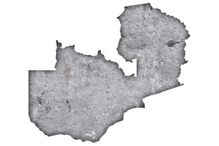 Map of Zambia on weathered concreteの写真素材
