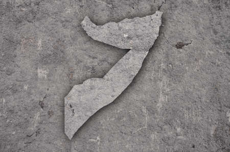 Map of Somalia on weathered concreteの写真素材