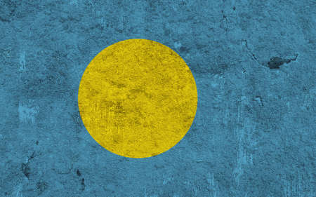 Flag of Palau on weathered concreteの写真素材