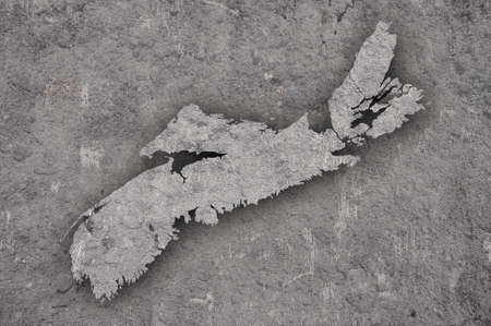 Map of Nova Scotia on weathered concreteの写真素材