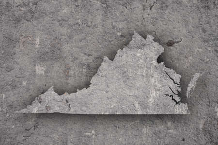 Map of Virginia on weathered concreteの写真素材