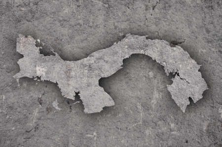 Map of Panama on weathered concreteの写真素材
