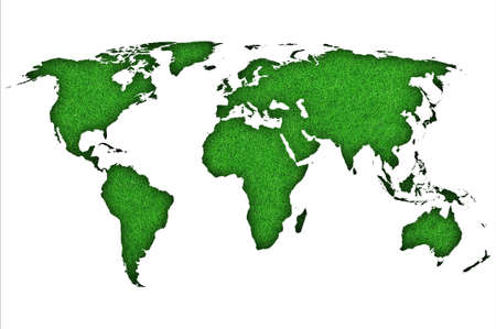 Map of World map on green feltの写真素材
