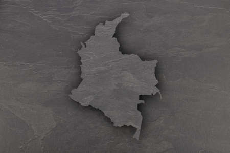 Map of Colombia on dark slateの写真素材
