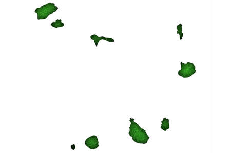 Map of Cape Verde on green feltの写真素材