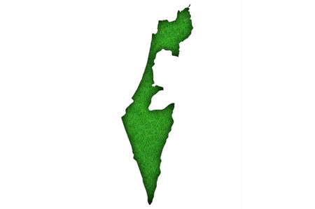 Map of Israel on green feltの写真素材