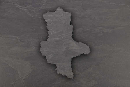 Map of Saxony-Anhalt on dark slate illustration.の写真素材