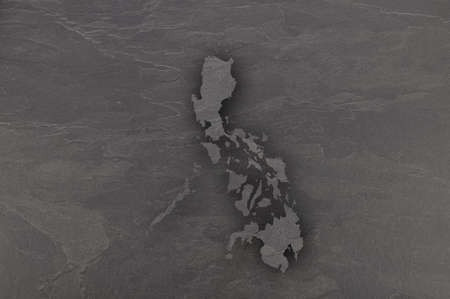 Map of Philippines on dark slate illustration.の写真素材