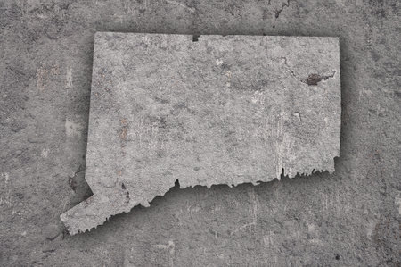 Map of Connecticut on weathered concreteの写真素材
