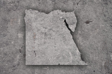 Map of Egypt on weathered concreteの写真素材