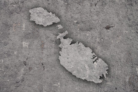Map of Malta on weathered concreteの写真素材