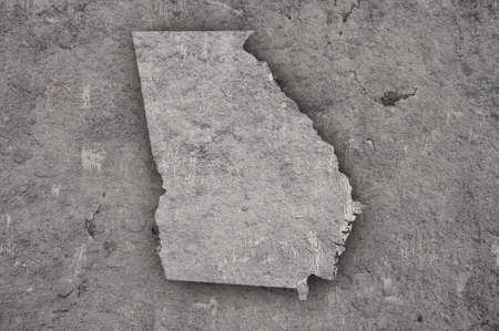 Map of Georgia on weathered concreteの写真素材