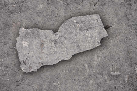 Map of Yemen on weathered concreteの写真素材