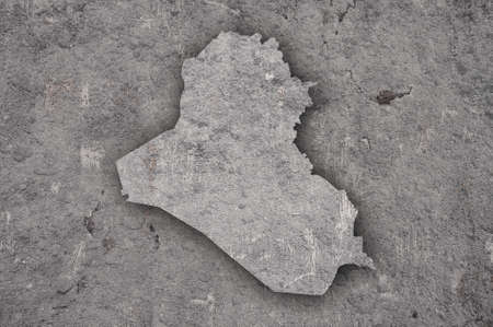 Map of Iraq on weathered concreteの写真素材