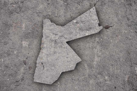 Map of Jordan on weathered concreteの写真素材