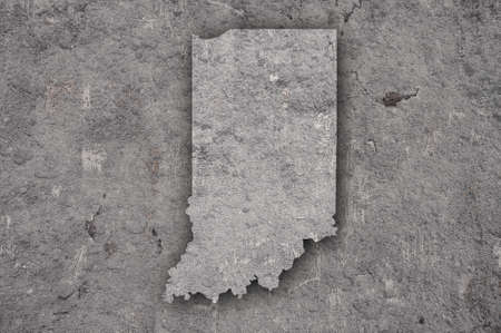 Map of Indiana on weathered concreteの写真素材