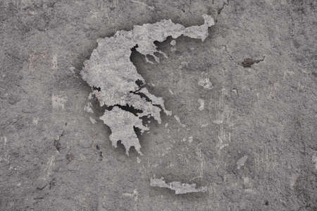 Map of Greece on weathered concreteの写真素材