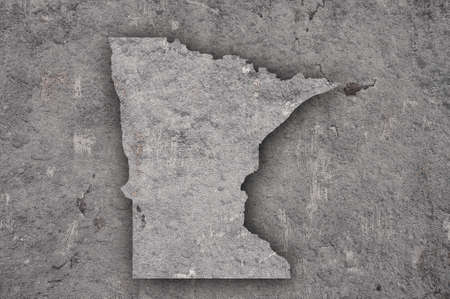 Map of Minnesota on weathered concreteの写真素材