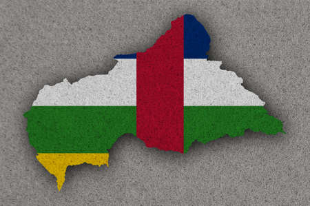 Map and flag of Central African Republic on feltの写真素材