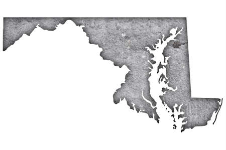 Map of Maryland on weathered concreteの写真素材