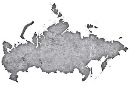 Map of Russia on weathered concreteの写真素材