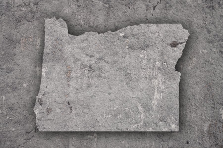 Map of Oregon on weathered concreteの写真素材