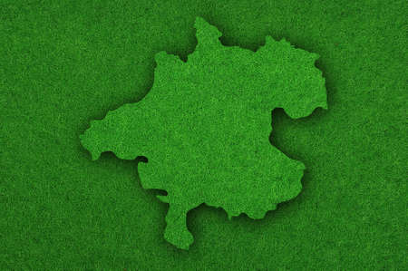 Map of Upper Austria on green feltの写真素材
