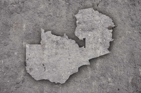 Map of Zambia on weathered concreteの写真素材